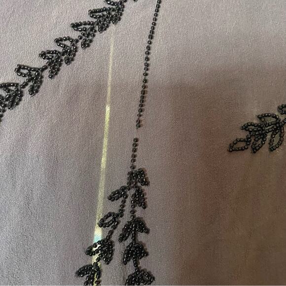 Et Vous 100% Silk Grey Embellished Beaded Blouse Size Small - Picture 4 of 8